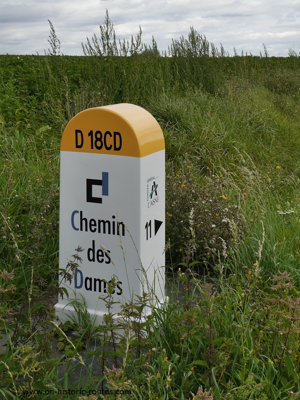 Marker on the Chemin des Dames memorial route